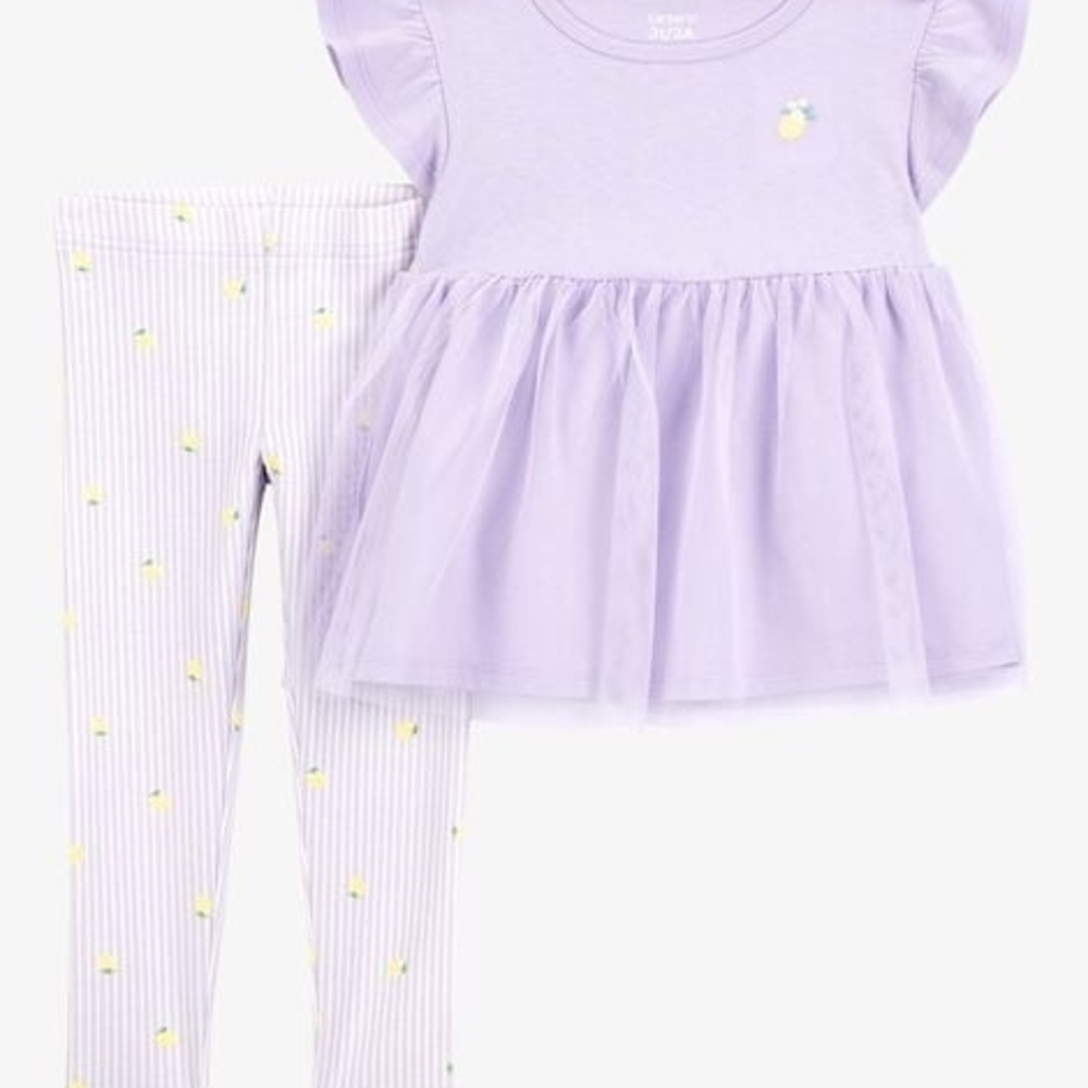 Lavender Dress and Leggings Set